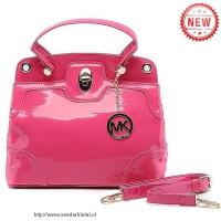 michael kors glad leer groot roze bakken Tas Aanbieding ejc4t566